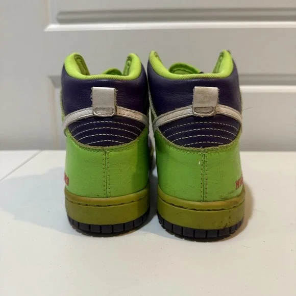 Nike Dunk High ID Shoes Womens Size 8 Purple Green Leather Sneakers 533136-091 - Picture 4 of 8